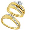 Image 1 : 0.20CT Diamond Trio Set 10KT Ring Yellow Gold