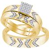Image 1 : 0.25CT Diamond Trio Set 10KT Ring Yellow Gold