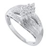 Image 1 : 0.25CT Diamond Cluster 10KT Ring White Gold