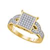 Image 1 : 0.25CT Diamond Micro-Pave 10KT Ring Yellow Gold