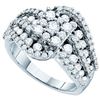 Image 1 : 2.0CT Diamond Flower 14KT Ring White Gold