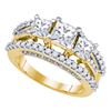 Image 1 : 2.25CT Diamond Bridal 14KT Ring Yellow Gold