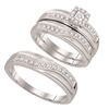 Image 1 : 0.33CT Diamond Trio Set 10KT Ring White Gold