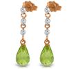 Image 1 : 3.3 ctw Peridot & Diamond Earrings Jewelry 14KT Rose Gold