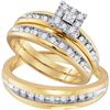 Image 1 : 0.50CT Diamond Trio Set 10KT Ring Yellow Gold