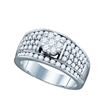 Image 1 : 1.20CT Diamond Flower 10KT Ring White Gold