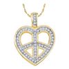 Image 1 : 0.02CT Diamond Heart 10KT Pendant Yellow Gold