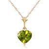 Image 1 : 1.15 ctw Peridot Necklace Jewelry 14KT Yellow Gold