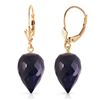 Image 1 : 25.7 ctw Sapphire Earrings Jewelry 14KT Yellow Gold
