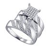 Image 1 : 0.35CT Diamond Trio Set 10KT Ring White Gold