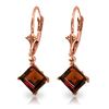 Image 1 : 3.2 ctw Garnet Earrings Jewelry 14KT Rose Gold