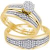 Image 1 : 0.35CT Diamond Trio Set 10KT Ring Yellow Gold