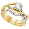 Image 1 : 1CT Diamond Bridal 14KT Ring Yellow Gold
