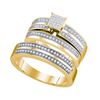 Image 1 : 0.35CT Diamond Trio Set 10KT Ring Yellow Gold