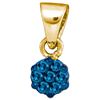 Image 1 : 0.10CTW Blue Diamond Micro-Pave 10KT Pendant Yellow Gold