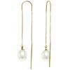 Image 1 : 8 ctw Pearl Earrings Jewelry 14KT Yellow Gold