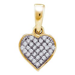 0.25CT Diamond Heart 10KT Pendant Yellow Gold