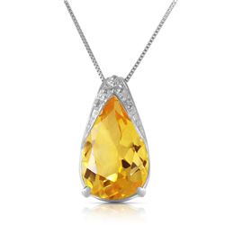 5 ctw Citrine Necklace Jewelry 14KT White Gold