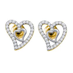 0.25CT Diamond Heart 10KT Earrings Yellow Gold
