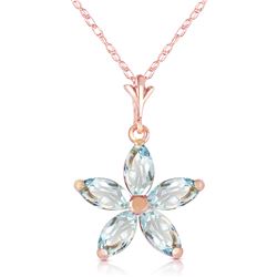 1.40 ctw Aquamarine Necklace Jewelry 14KT Rose Gold