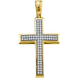 0.25CT Diamond Cross 10KT Pendant Yellow Gold