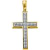 Image 1 : 0.25CT Diamond Cross 10KT Pendant Yellow Gold