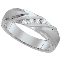 0.02CT Diamond Mens 10KT Ring White Gold