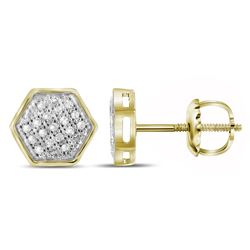 0.10CT Diamond Micro-Pave 10KT Earrings Yellow Gold