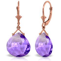 17 ctw Amethyst Earrings Jewelry 14KT Rose Gold