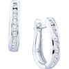 Image 1 : 0.25CT Diamond Hoops 14KT Earrings White Gold