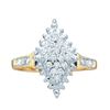 Image 1 : 0.25CT Diamond Cluster 10KT Ring Yellow Gold