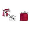 Image 1 : 2.9 ctw Ruby Earrings Jewelry 14KT White Gold