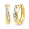 Image 1 : 0.15CT Diamond Hoops 10KT Earrings Yellow Gold