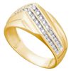 Image 1 : 0.25CT Diamond Mens 10KT Ring Yellow Gold