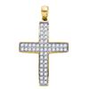 Image 1 : 0.50CT Diamond Cross 10KT Pendant Yellow Gold