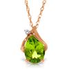 Image 1 : 2.13 ctw Peridot & Diamond Necklace Jewelry 14KT Rose Gold