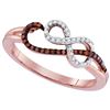 Image 1 : 0.02CTW White and Champagne Diamond Micro-Pave 10KT Ring Rose Gold