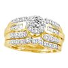 Image 1 : 1.25CT Diamond Flower 14KT Ring Yellow Gold