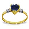 Image 1 : 1.03 ctw Sapphire & Diamond Ring Jewelry 14KT Yellow Gold