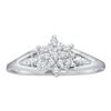 Image 1 : 0.10CT Diamond Cluster 10KT Ring White Gold