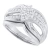 Image 1 : 0.50CT Diamond Cluster 10KT Ring White Gold