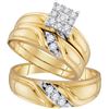 Image 1 : 0.33CT Diamond Trio Set 10KT Ring Yellow Gold