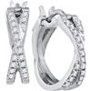 Image 1 : 0.35CT Diamond Hoops 10KT Earrings White Gold
