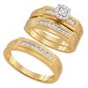 Image 1 : 0.25CT Diamond Trio Set 10KT Ring Yellow Gold