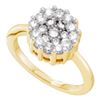Image 1 : 1CT Diamond Flower 14KT Ring Yellow Gold