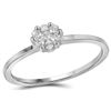 Image 1 : 0.10CT Diamond Flower 10KT Ring White Gold