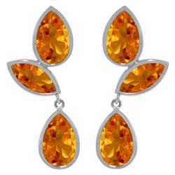13 ctw Citrine Earrings Jewelry 14KT White Gold