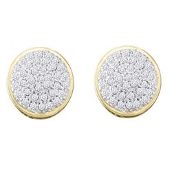 0.20CT Diamond Micro-Pave 10KT Earrings Yellow Gold
