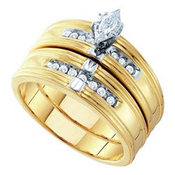 0.25CT Diamond Trio Set 10KT Ring White Gold