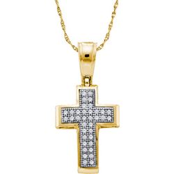 0.10CT Diamond Cross 10KT Pendant Yellow Gold